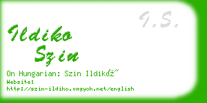 ildiko szin business card